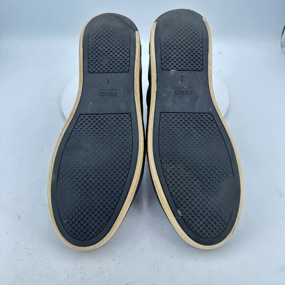 Fendi Men Size 9 Black Leather Printed High Top Lace Up Casual Shoes - Picture 9 of 13